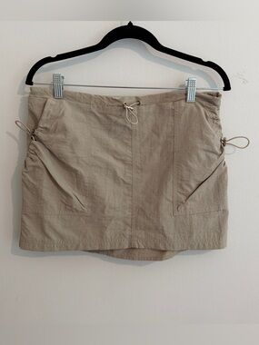 American Threads Tan Cargo Mini Skirt